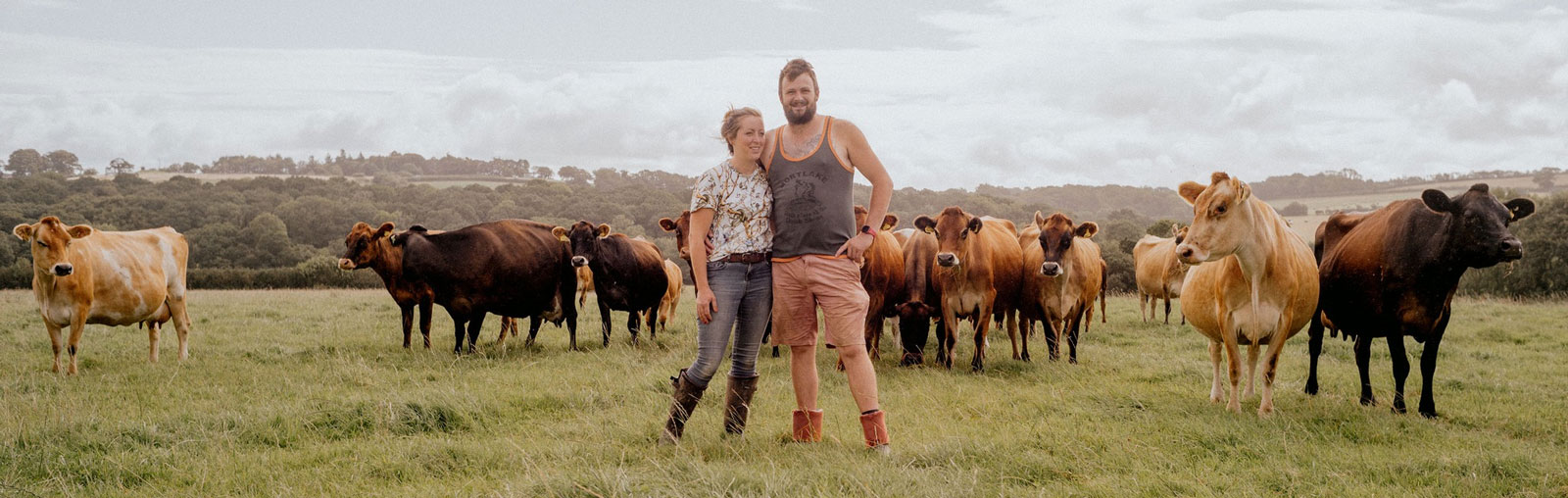 Sam and Gemma Taw River Farm with their Jersey cows
